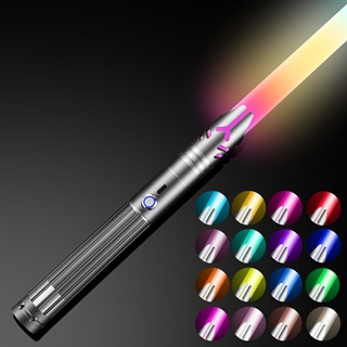 Lyssværd med farverige lys- og lydeffekter - Genopladeligt - Grå håndtag - 20 lyseffekter